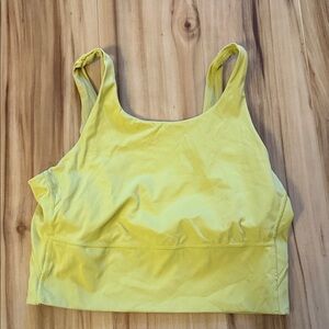 CRZ Yoga Yellow Scoop Neck Sports Bra Top